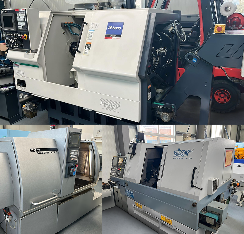 Equipment: Swiss-type automatic lathes